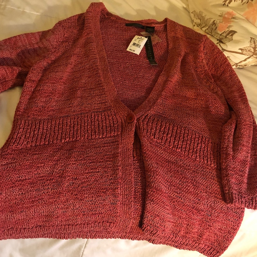 Red cardigan 2x